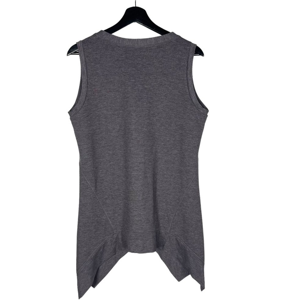 LOGO Lounge Purple Grey Sharkbite Button Up Sleeveless Top Medium - Picture 2 of 6